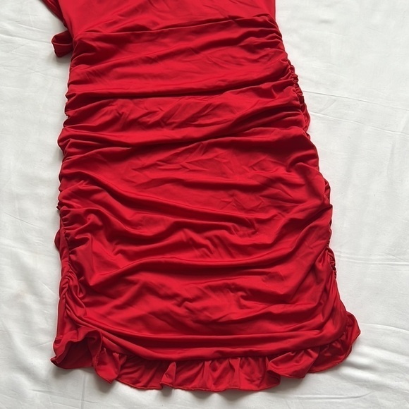 ⭐️LIUMILAC ruched wrap V neck casual bodycon ruffle dress⭐️ - Picture 10 of 10